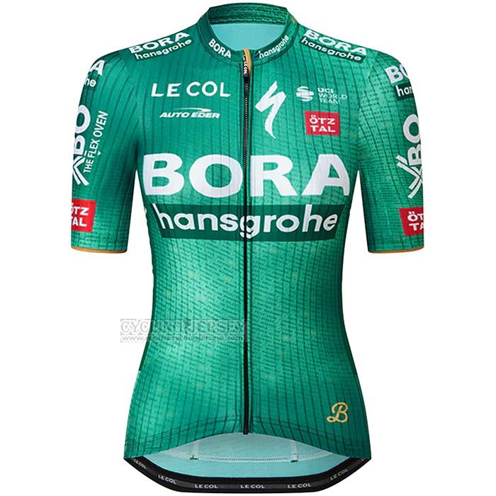 2023 Cycling Jersey Women Bora Hansgrohe Green Short Sleeve and Bib Short